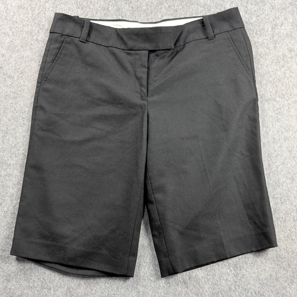 J.Crew City Fit Women's Dress Shorts 12 Black Bermuda Wool Blend‎ Casual Flat